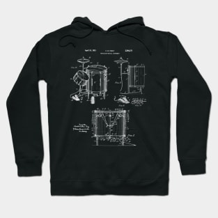 Drum Kit Player Gift 1951 Drum Set Patent Print Hoodie